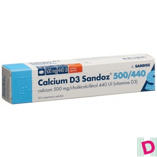 Calcium D3 Sandoz Kautabl 500/440 Aprikose 20 Stk