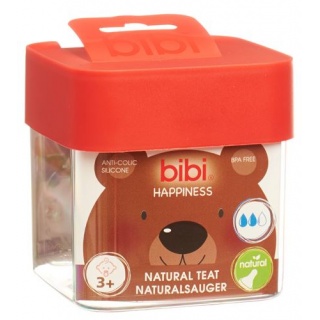 bibi Schmalhalssauger Happiness Natural Silikon 3+ M SV-A+B