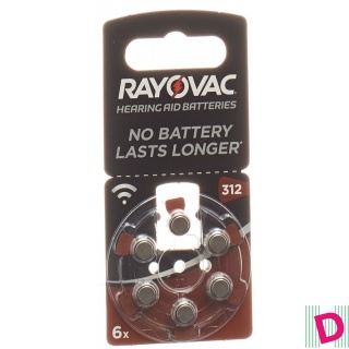 Rayovac Batterie Hörgeräte 1.4V V312 6 Stk