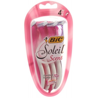 BiC Soleil Scent 3-Klingenrasierer für die Frau mit parfümiertem Griff. rosa-violette Farben assortiert 4 Stk
