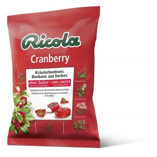 Ricola Cranberry Kräuterbonbons ohne Zucker mit Stevia Btl 125 g