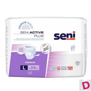 Seni Active Plus elastische Inkontinenzhosen L Premium Quality atmungsaktiv 10 Stk