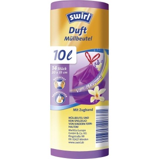 Swirl Duft-Müllbeutel 10l Lavendel-Vanille mit Zugband 12 Stk