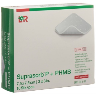 Suprasorb P + PHMB antimikrobieller Schaumverband 7.5x7.5cm 10 Stk