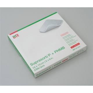 Suprasorb P + PHMB antimikrobieller Schaumverband 15x15cm 5 Stk