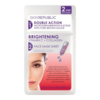 skin republic 2 Step Brightening Vitamin C 3ml + Collagen Face Mask 25 ml
