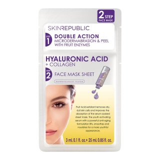 skin republic 2 Step Hyaluronic Acid 3ml + Collagen Face Mask 25 ml