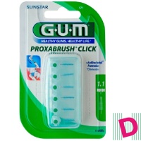 GUM SUNSTAR Proxabrush Click 1.1mm 6 Stk