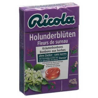 Ricola Holunderblüten Bonbons ohne Zucker mit Stevia Box 50 g