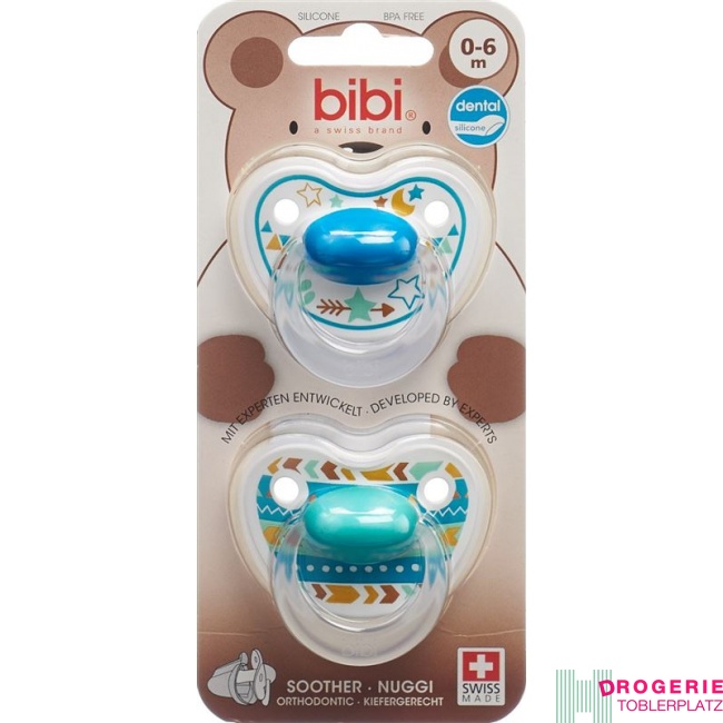 bibi Nuggi Happiness Dental Silikon 0-6 M mit Ring Trends DUO Main assortiert SV-C